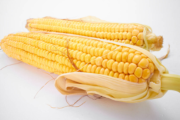 verse maïs op de witte achtergrond - Foto, afbeelding