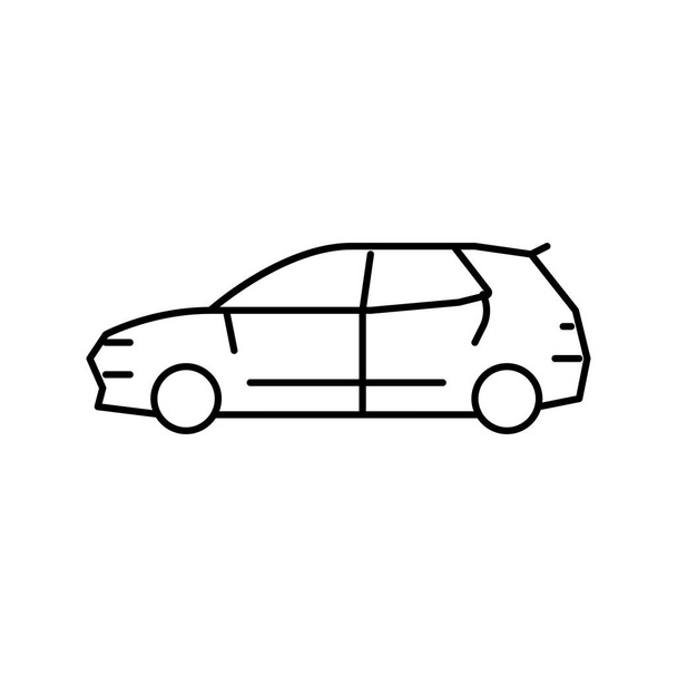 hatchback auto lijn pictogram vector illustratie - Vector, afbeelding