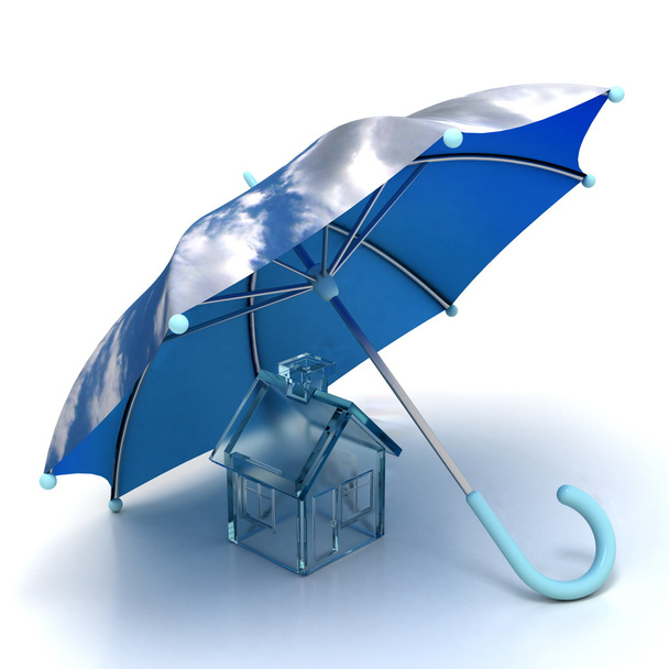 Cristall casa e guarda-chuva
 - Foto, Imagem