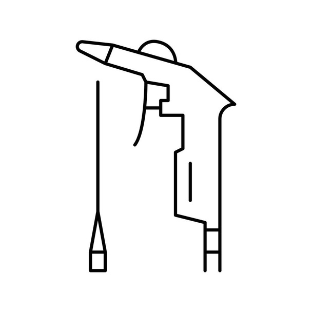 gun of air compressor line icon vector illustration - Vector, Image
