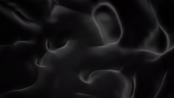 Zwarte achtergrond. Ontwerpen. Een zwarte blob in 3D-formaat die verschillende patronen in abstractie creëert. - Video