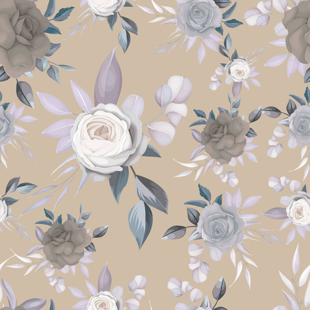 elegant classy dark floral seamless pattern - Vettoriali, immagini