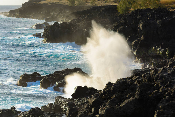Le Souffleur or a natural geyser at Reunion Island close to Saint Leu city - Photo, Image