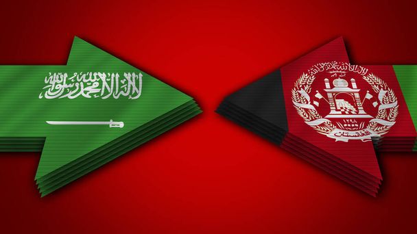 Афганистан vs Саудовская Аравия Arrow Flags 3D - Фото, изображение