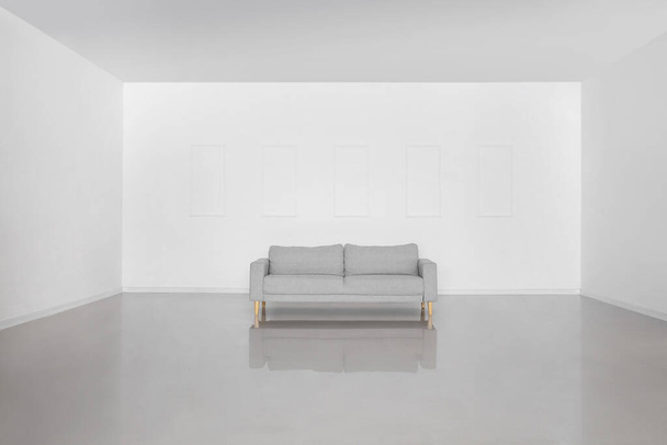View of empty room with grey sofa - Photo, Image