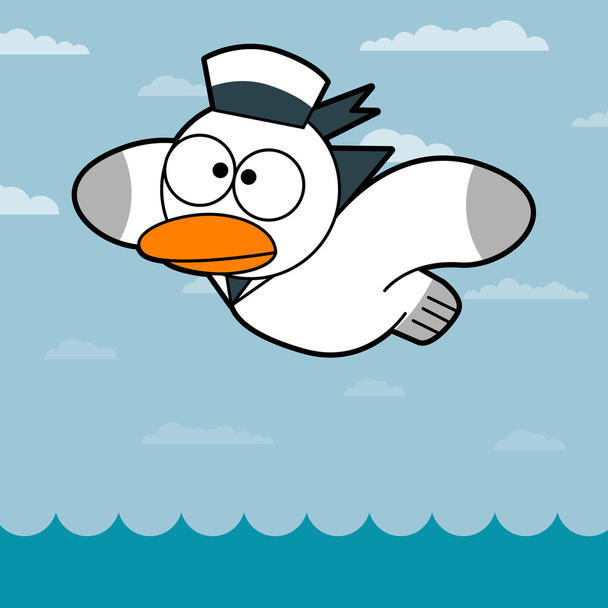 Cartoon Seagull - Vector, Image