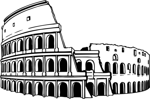 Ρωμαϊκό Κολοσσαίο Εικονογράφηση διάνυσμα - Διάνυσμα, εικόνα