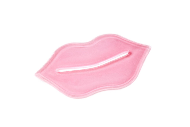 Patch labbra idrogel rosa isolato su sfondo bianco. Cosmetici coreani. Cosmetologia e cura della pelle.  - Foto, immagini