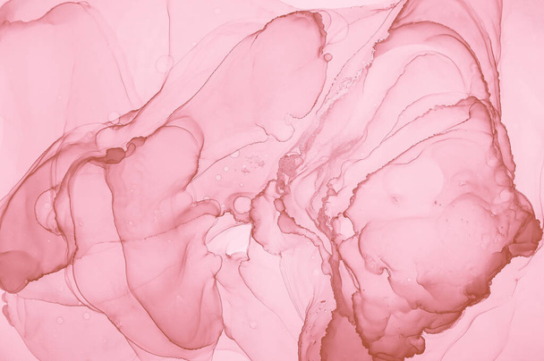 Gold Pink Marble. Abstract Illustration. Ink Flow - Photo, Image
