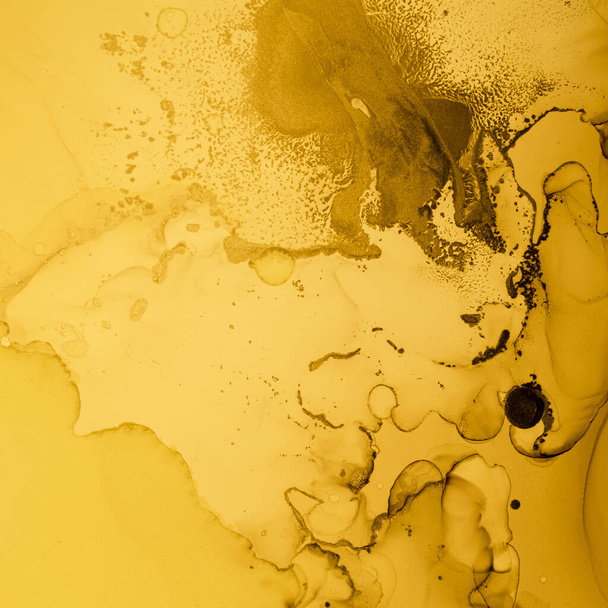 Gold Fluid Art. Abstract Liquid Wallpaper. - Photo, Image