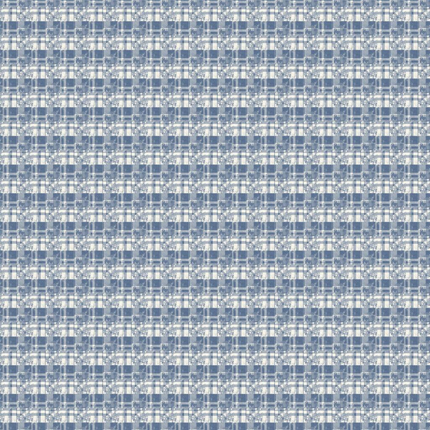 Casa de campo francesa tejida a cuadros azul comprobar patrón de lino sin costura. Rústico efecto de tela de margarita de cocina de campo tonal. Casa de campo tartán 2 tono gris textura de material de fondo. - Foto, Imagen