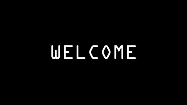 Glitch the word welcome icon on black background. - Footage, Video