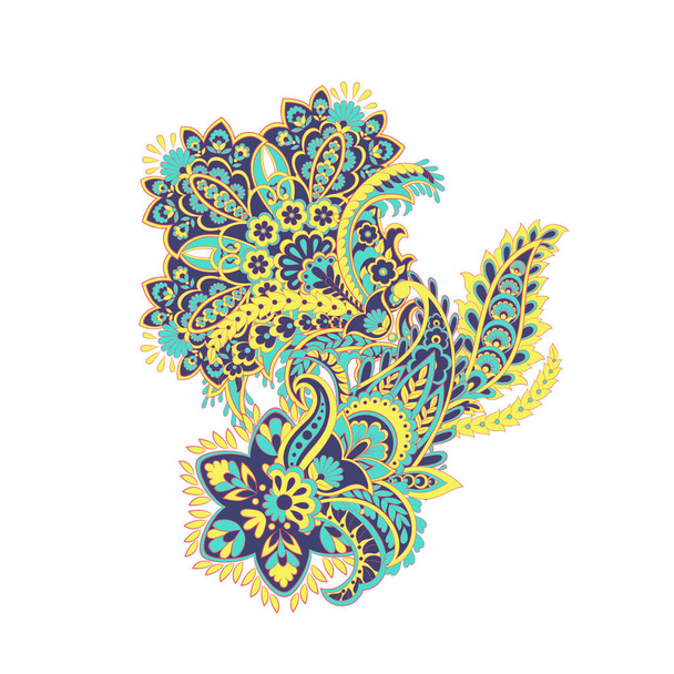 Paisley vector pattern. Fantastic flower, leaves - Vektor, kép