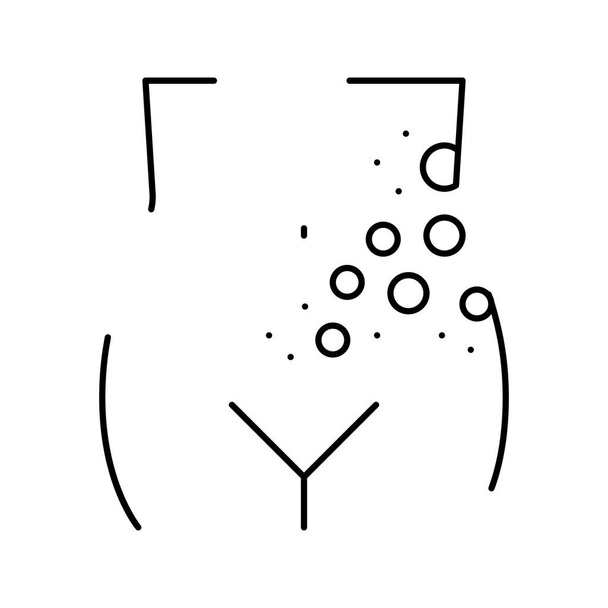 Лишайник лишайник линии болезни иконка векторной иллюстрации - Вектор,изображение