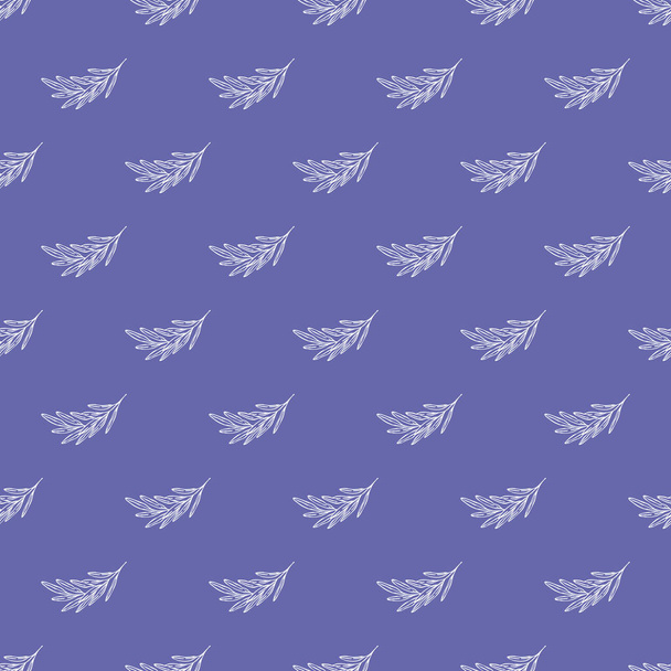 Seamless pattern in trendy purple color. Very Peri - Color of the Year 2022 . Botanical pattern  - Zdjęcie, obraz