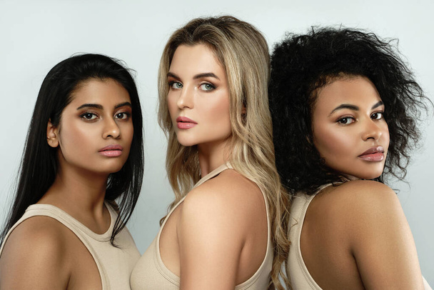 Multi-ethnic beauty and skincare. Group of beautiful women with a different ethnicity. - Φωτογραφία, εικόνα