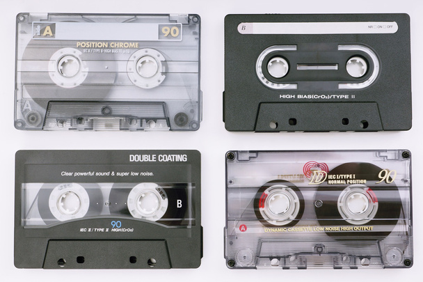 verschillende muziekcassettes - Foto, afbeelding