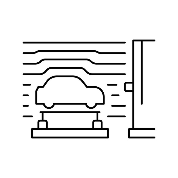 wind tunnel car line icon vector illustration - Vector, Image