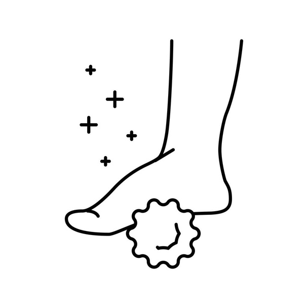 Massage flache Füße Linie Symbol Vektor Illustration - Vektor, Bild