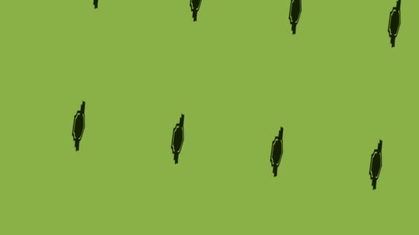 animation de l'icône du bouclier de récompense noir filant sur fond vert - Séquence, vidéo