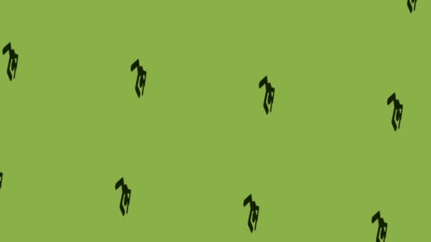animación del icono de gimnasta de entrenamiento girando sobre fondo verde - Imágenes, Vídeo