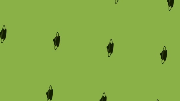animation του περιστρεφόμενου εικονίδιο μπιμπερό σε πράσινο φόντο - Πλάνα, βίντεο