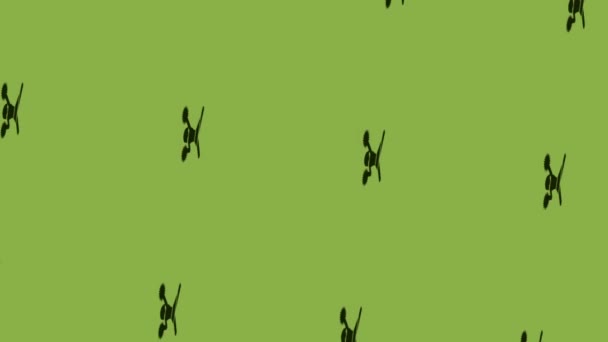 animation of cheerleader icon spinning on green background - Footage, Video