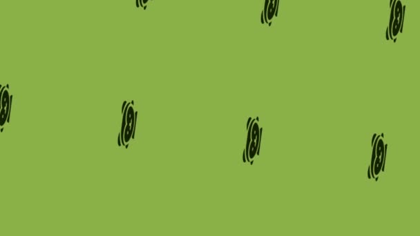animazione di bambino in icona costume orso su sfondo verde - Filmati, video