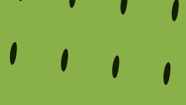 draaiende zwarte stip pictogram animatie op groene achtergrond - Video