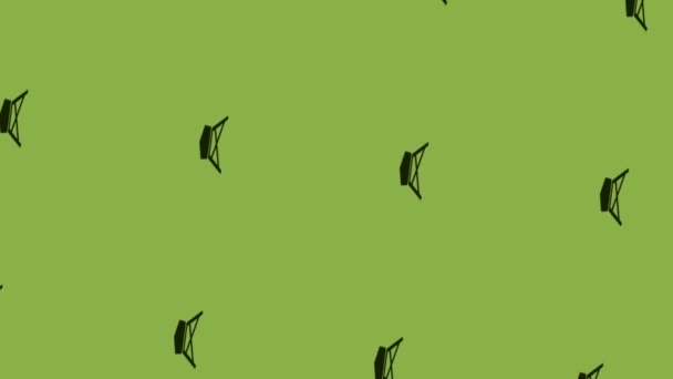 animáció a víztorony ikon forgó zöld háttér - Felvétel, videó