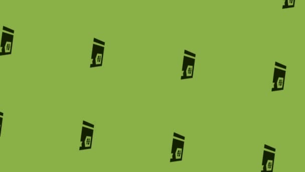 animation του φορητού υπολογιστή με σήμα δολάριο κλώση σε πράσινο φόντο - Πλάνα, βίντεο