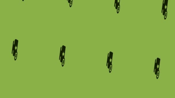 animace balíčku s ikonou šipky točící se na zeleném pozadí - Záběry, video