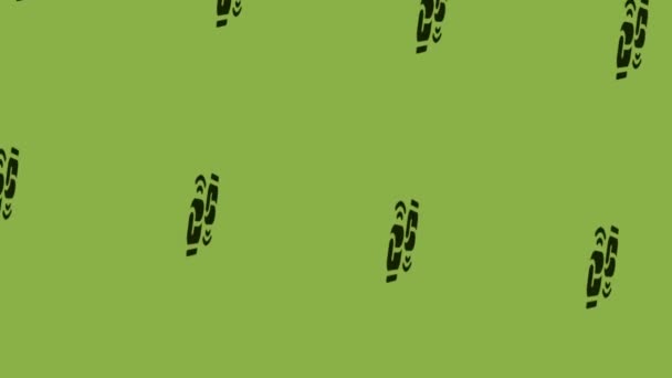 animatie van bokshandschoenen icoon draaien op groene achtergrond - Video