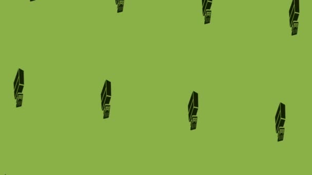 animace boxu u ikony schránky točící se na zeleném pozadí - Záběry, video