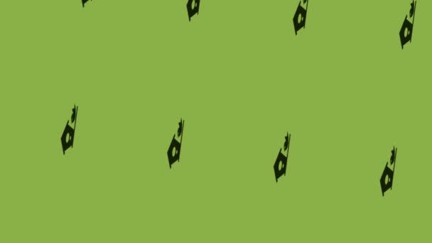 animation of bird and birdhouse icon on green background - Filmati, video