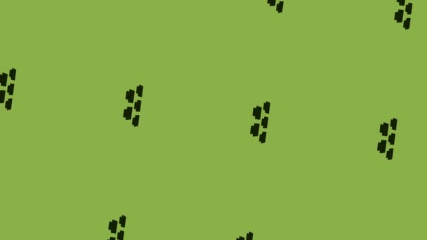 animación de botellas icono del juego girando sobre fondo verde - Metraje, vídeo