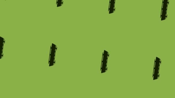 negro icono de la cartelera animación sobre fondo verde - Metraje, vídeo