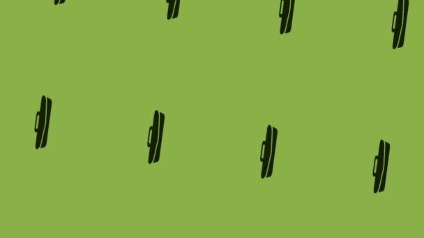forgó aktatáska ikon animáció zöld háttér - Felvétel, videó