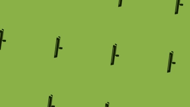 spinnen verf roller pictogram animatie op groene achtergrond - Video