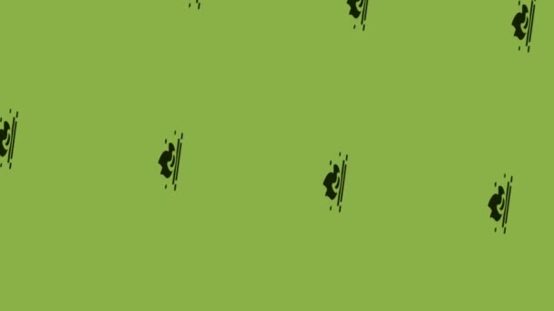 animatie van vreugdevuur pictogram draaien op groene achtergrond - Video