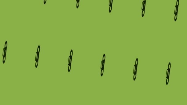 animazione di icona boombox ruotante su sfondo verde - Filmati, video