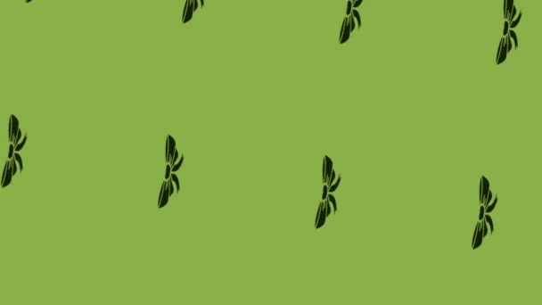 wirująca animacja ikony łuku na zielonym tle - Materiał filmowy, wideo
