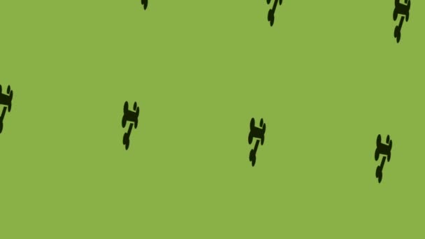 huesos cruzados icono de animación girando sobre fondo verde - Imágenes, Vídeo