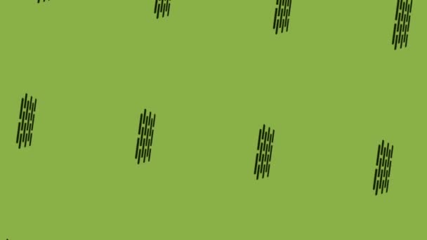 zwart baksteen muur pictogram animatie spinnen op groene achtergrond - Video