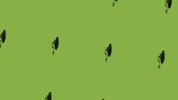 wirująca ikona bomby animacja na zielonym tle - Materiał filmowy, wideo