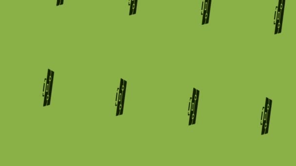 černá aktovka ikona animace točení na zeleném pozadí - Záběry, video