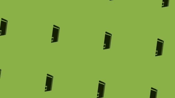 boek met bladwijzer pictogram animatie draaien op groene achtergrond - Video