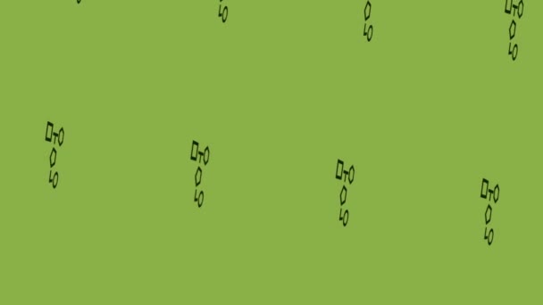 rotation de l'animation de l'icône du schéma de blocs sur fond vert - Séquence, vidéo