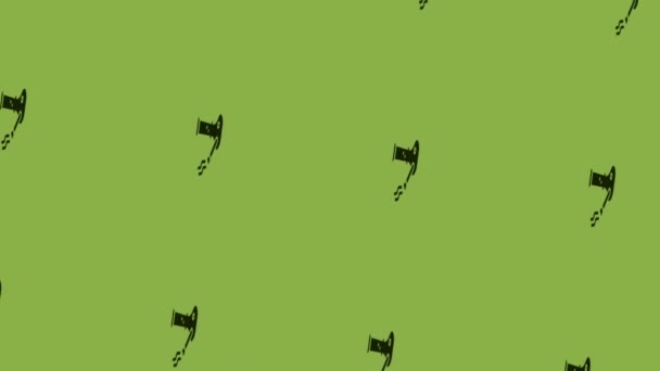 animación de narguile con icono de humo sobre fondo verde - Metraje, vídeo