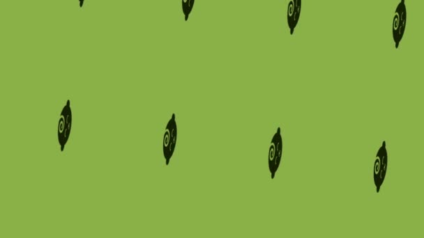 animazione icona testa bambino filatura su sfondo verde - Filmati, video